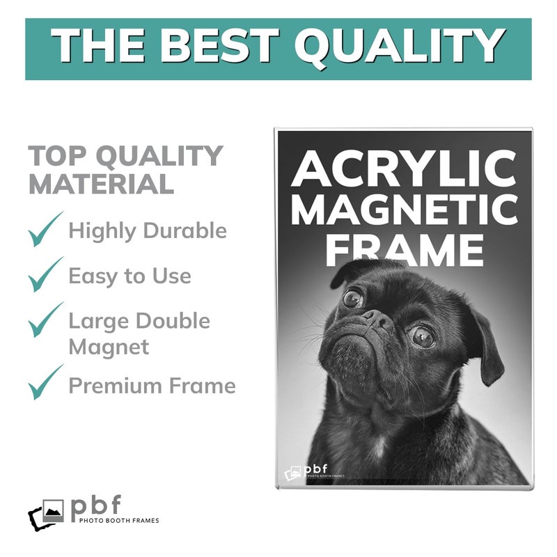 pbf PHOTO BOOTH FRAMES pbf 5x7 Magnetic Picture Frames for Refrigerator | 5 x 7 Clear Magnetic Acrylic Frames | Magnetic Photo Holders for Fridge, Locker, Photo Board, Art Display, Sign Holder (10-Pack) - Image 4